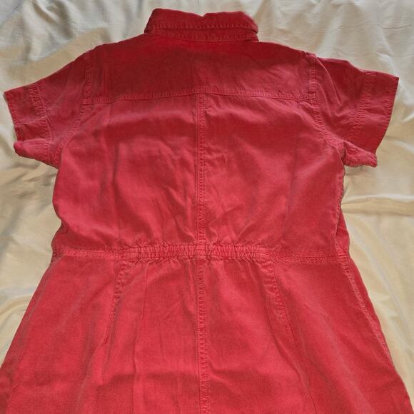 J Crew midi Dress Women's 10 Red Boho Safari Lyocell Soft Casual Garden y2k 90s - Picture 4 of 10